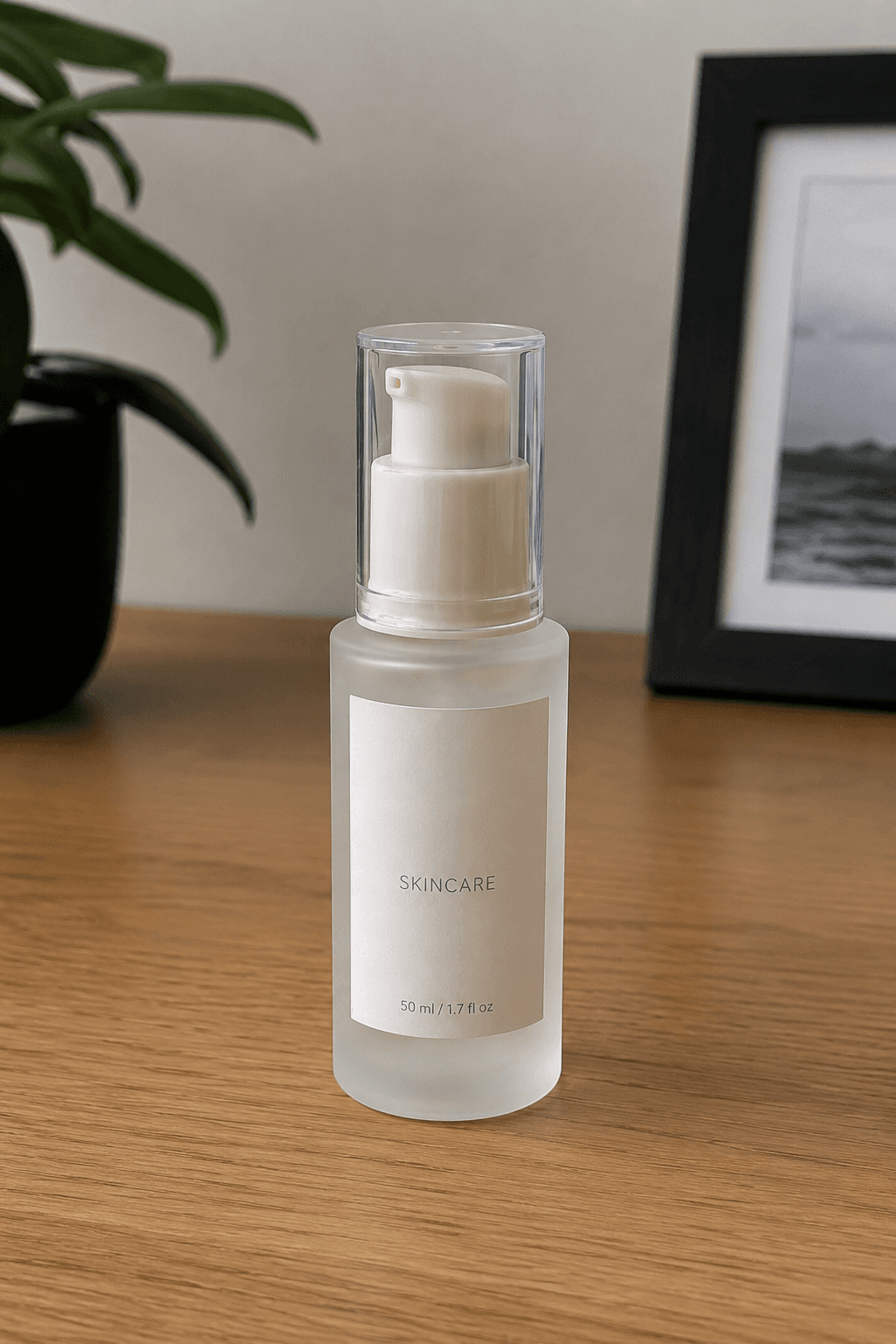 Skincare bottle, before